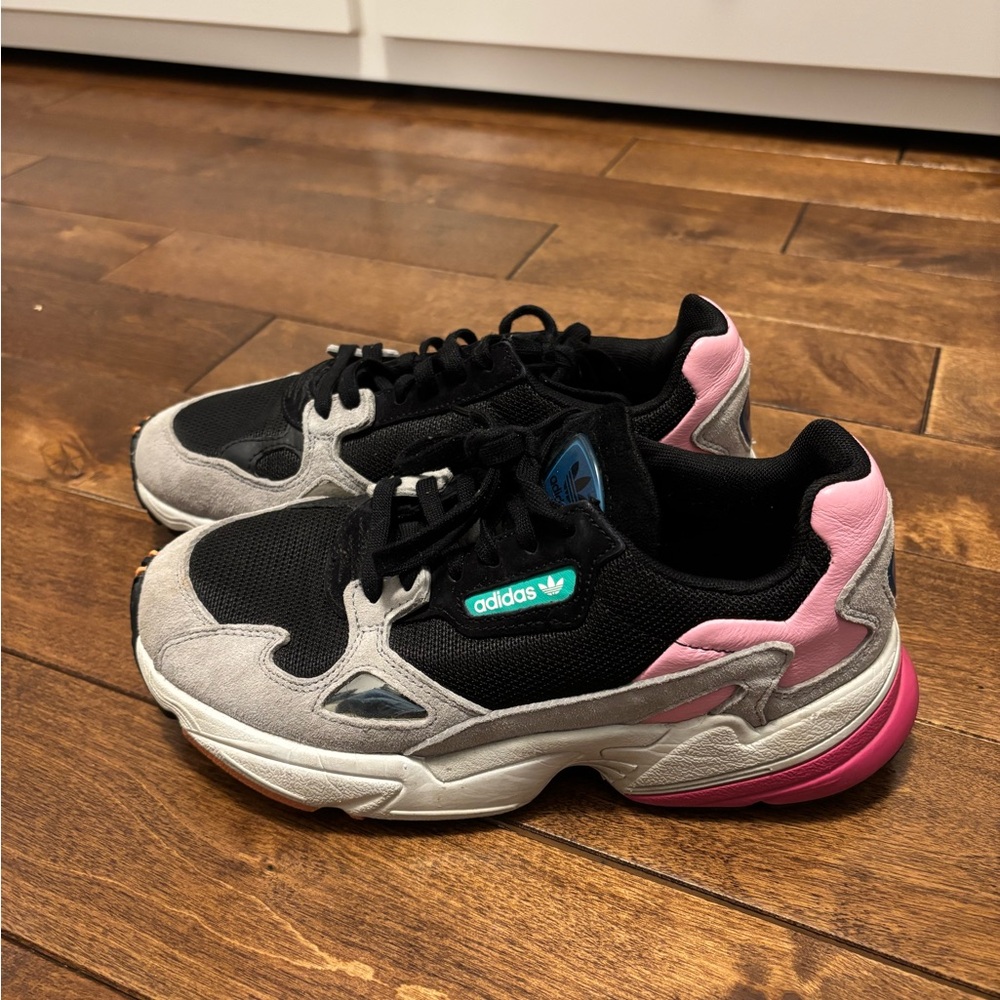 Adidas Black and Pink Athletic Shoes